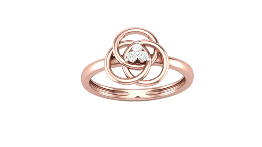 Lumiere Floral Loop Rose Gold - 0.06 Ct Round Diamond Ring