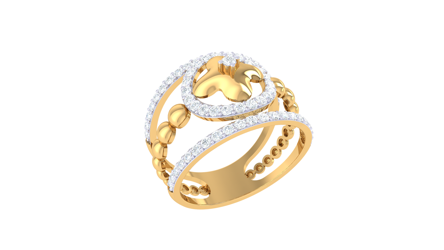 Lumiere Fleur Radiance Ring In Gold – 0.52 Ct Diamonds With Regal Grace