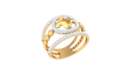 Lumiere Fleur Radiance Ring In Gold – 0.52 Ct Diamonds With Regal Grace