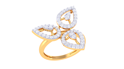 Lumiere Leaflight Grace Ring In Rose Gold - 0.48 Ct Pave Set Diamonds