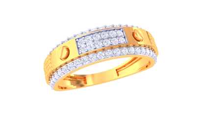 Lumière Soleil Pavé Gold Band – 0.49 Ct Round Diamond Ring