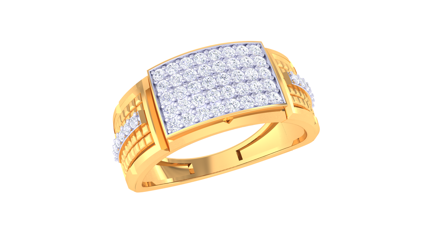 Lumière Rectangulaire Brille – 0.41 Ct Round Diamond Gold Ring
