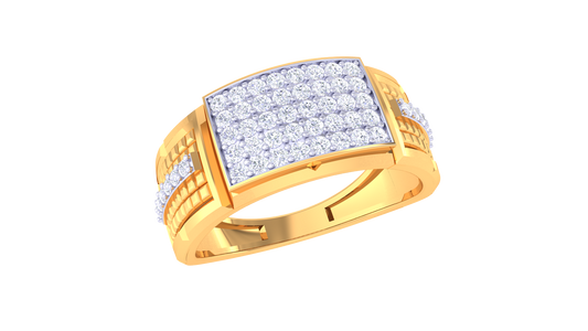 Lumière Rectangulaire Brille – 0.41 Ct Round Diamond Gold Ring