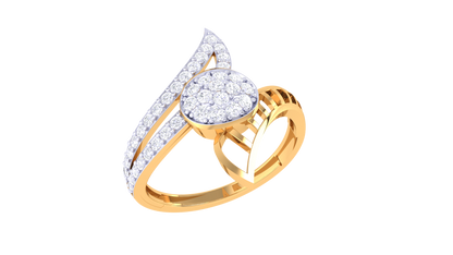 Eclat Romantic Swirl Cluster Rose Gold Ring - 0.34 Ct Round Diamonds