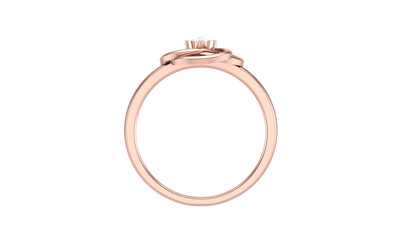 Lumiere Floral Loop Rose Gold - 0.06 Ct Round Diamond Ring