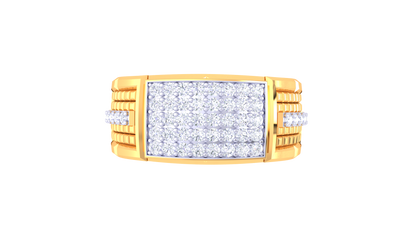 Lumière Rectangulaire Brille – 0.41 Ct Round Diamond Gold Ring