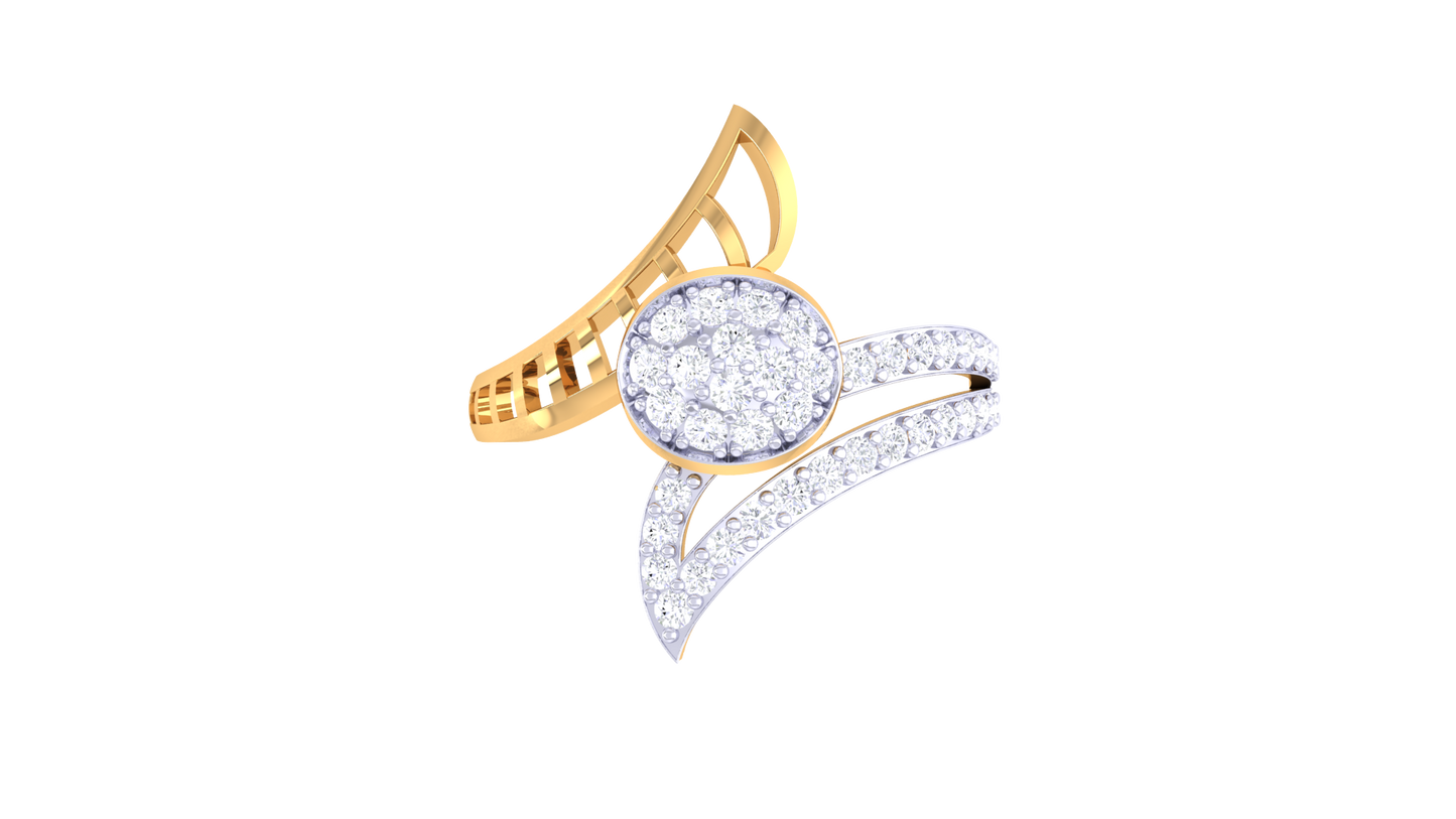 Eclat Romantic Swirl Cluster Rose Gold Ring - 0.34 Ct Round Diamonds
