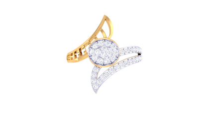 Eclat Romantic Swirl Cluster Rose Gold Ring - 0.34 Ct Round Diamonds