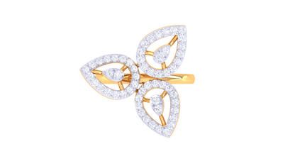 Lumiere Leaflight Grace Ring In Rose Gold - 0.48 Ct Pave Set Diamonds