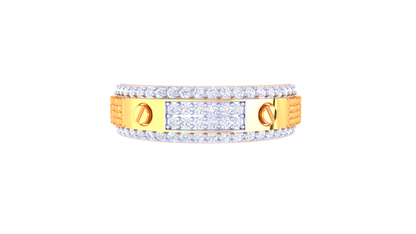 Lumière Soleil Pavé Gold Band – 0.49 Ct Round Diamond Ring