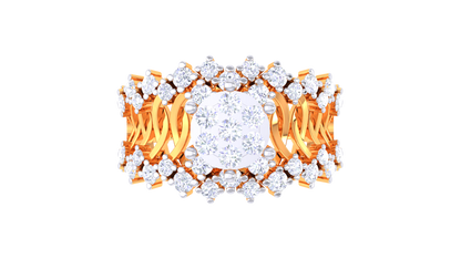 Artisan Couronne Lattice – 0.52 Ct Brilliant Round Diamond Gold Ring