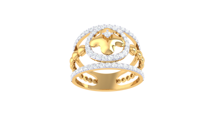 Lumiere Fleur Radiance Ring In Gold – 0.52 Ct Diamonds With Regal Grace