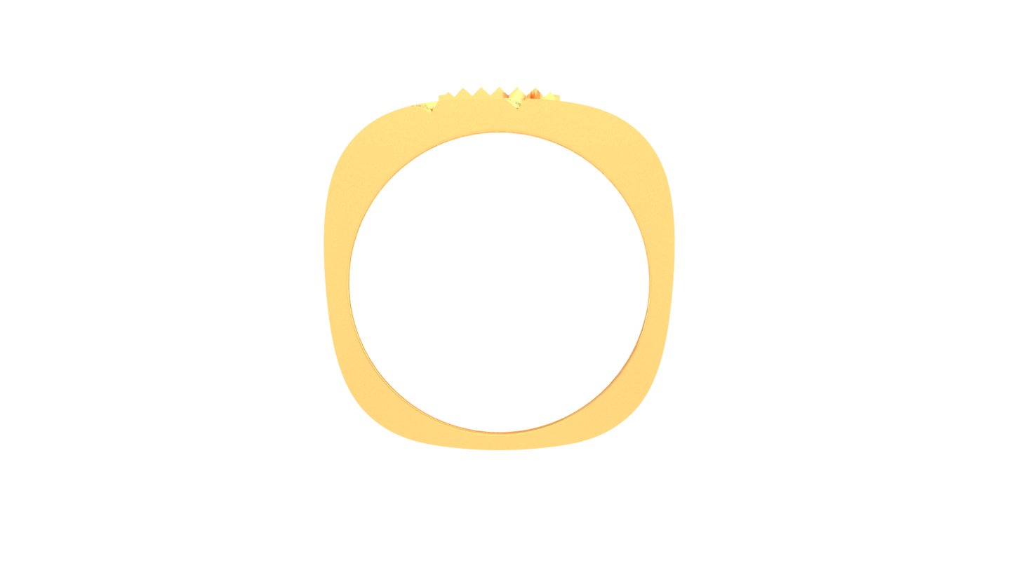 Éclat Mosaïque Signature Gold Ring – 0.9 Ct Round Diamond Pavé Band