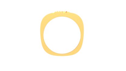 Éclat Mosaïque Signature Gold Ring – 0.9 Ct Round Diamond Pavé Band