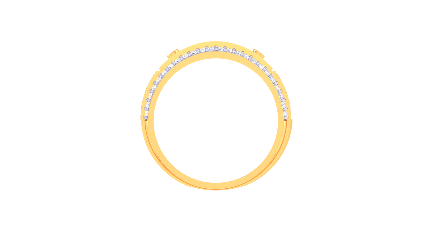 Lumière Soleil Pavé Gold Band – 0.49 Ct Round Diamond Ring