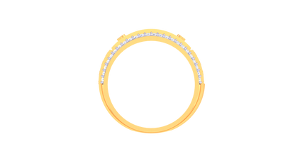 Lumière Soleil Pavé Gold Band – 0.49 Ct Round Diamond Ring