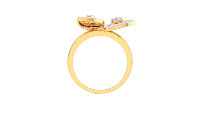 Lumiere Leaflight Grace Ring In Rose Gold - 0.48 Ct Pave Set Diamonds