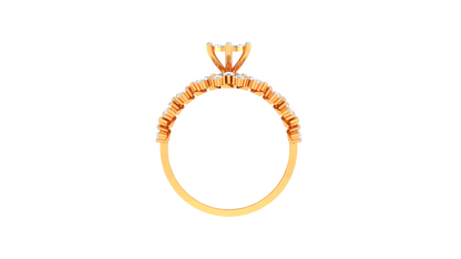 Artisan Couronne Lattice – 0.52 Ct Brilliant Round Diamond Gold Ring