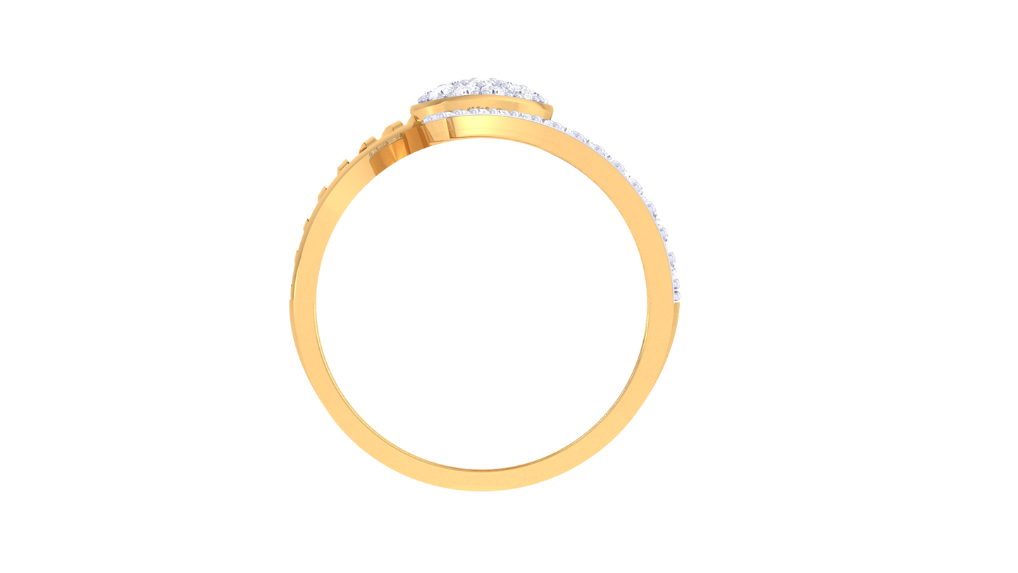 Eclat Romantic Swirl Cluster Rose Gold Ring - 0.34 Ct Round Diamonds