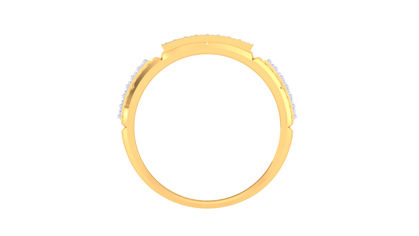 Lumière Rectangulaire Brille – 0.41 Ct Round Diamond Gold Ring
