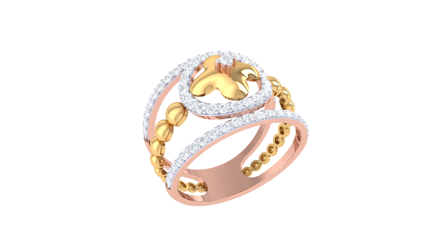 Lumiere Fleur Radiance Ring In Gold – 0.52 Ct Diamonds With Regal Grace