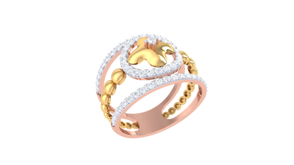 Lumiere Fleur Radiance Ring In Gold – 0.52 Ct Diamonds With Regal Grace