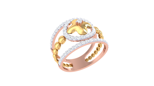 Lumiere Fleur Radiance Ring In Gold – 0.52 Ct Diamonds With Regal Grace