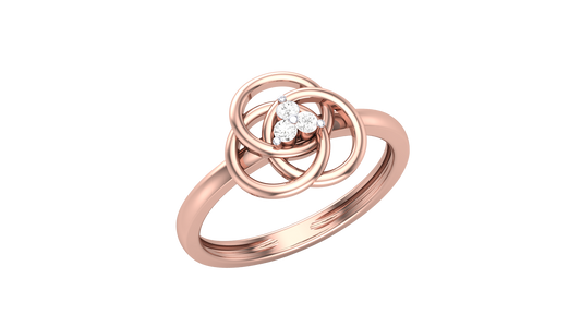 Lumiere Floral Loop Rose Gold - 0.06 Ct Round Diamond Ring