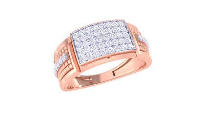 Lumière Rectangulaire Brille – 0.41 Ct Round Diamond Gold Ring