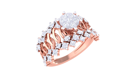 Artisan Couronne Lattice – 0.52 Ct Brilliant Round Diamond Gold Ring