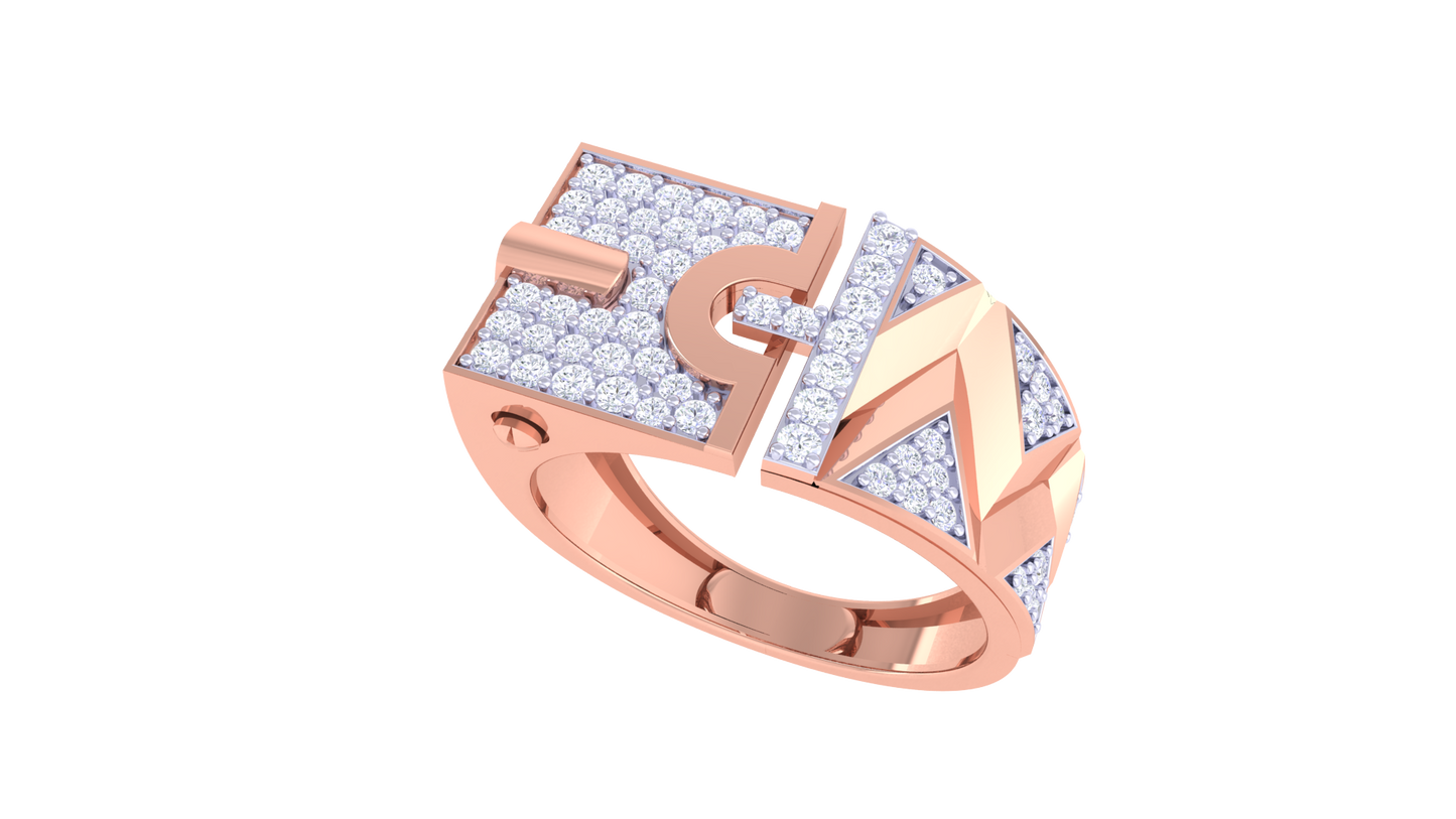 Lumière Fracture Brillance – 0.81 Ct Round Diamond Gold Ring