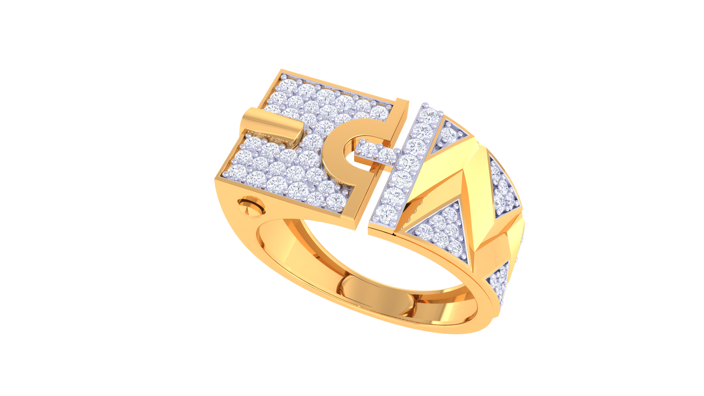 Lumière Fracture Brillance – 0.81 Ct Round Diamond Gold Ring