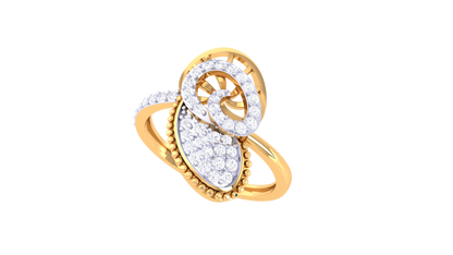 Lumiere Teardrop Swirl and Spark Ring In Rose Gold – 0.37 Ct Round Shimmering Diamonds