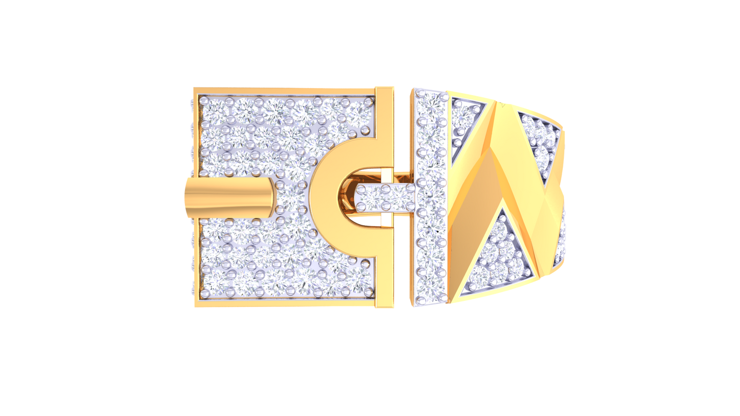 Lumière Fracture Brillance – 0.81 Ct Round Diamond Gold Ring