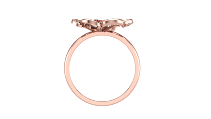 Eclat Fleuron Floral Embrace Rose Gold Ring - 0.45 Ct Round Diamond Cluster