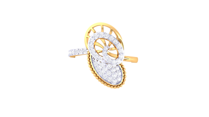 Lumiere Teardrop Swirl and Spark Ring In Rose Gold – 0.37 Ct Round Shimmering Diamonds