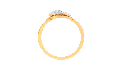 Lumiere Teardrop Swirl and Spark Ring In Rose Gold – 0.37 Ct Round Shimmering Diamonds