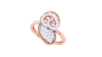 Lumiere Teardrop Swirl and Spark Ring In Rose Gold – 0.37 Ct Round Shimmering Diamonds