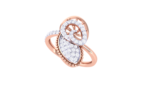 Lumiere Teardrop Swirl and Spark Ring In Rose Gold – 0.37 Ct Round Shimmering Diamonds