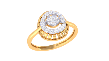 Eclat Fleuron Floral Teardrop Rose Gold Ring – 0.21 Ct Brillant Cut Diamonds Cluster