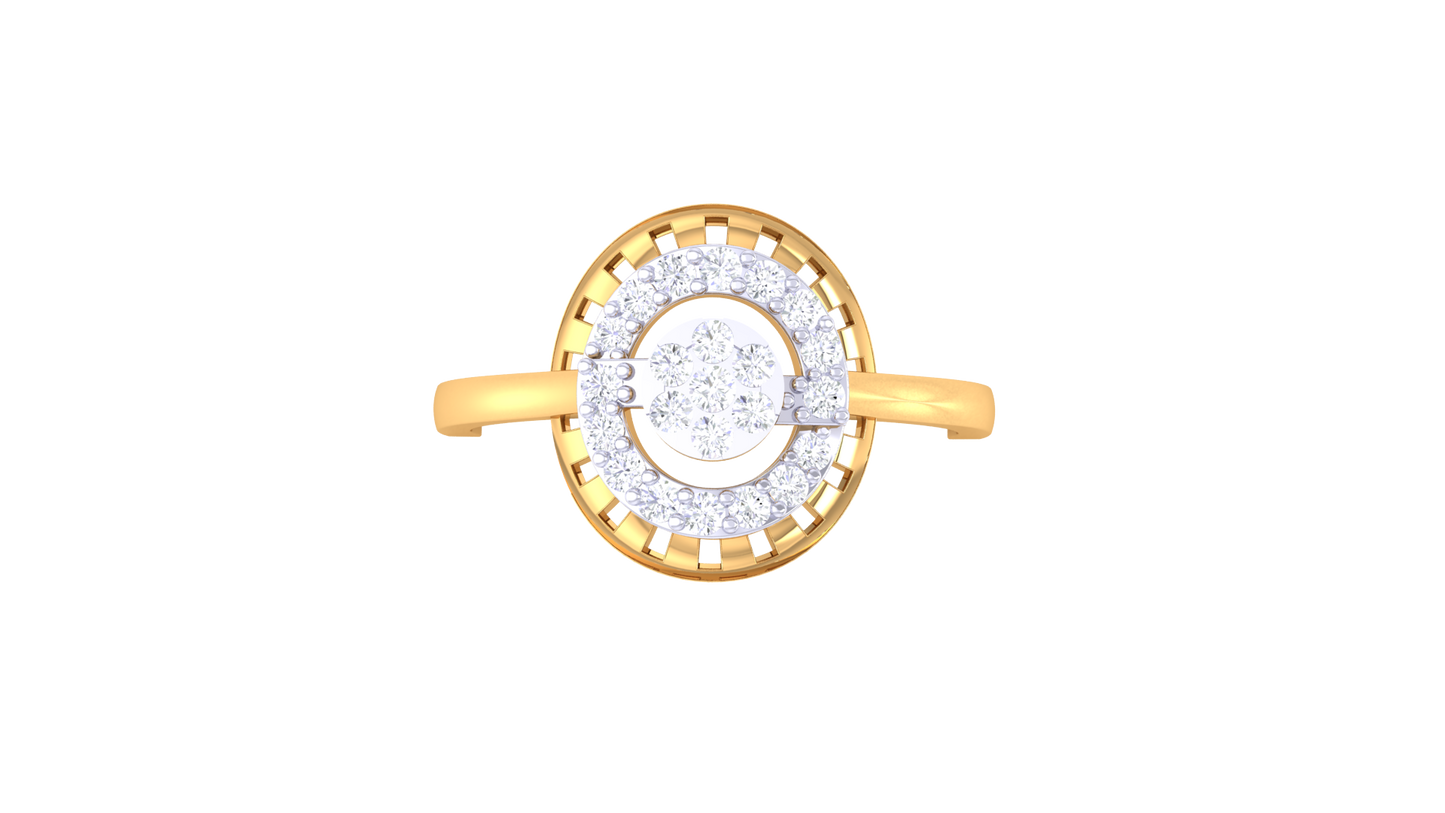 Eclat Fleuron Floral Teardrop Rose Gold Ring – 0.21 Ct Brillant Cut Diamonds Cluster