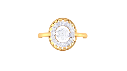 Eclat Fleuron Floral Teardrop Rose Gold Ring – 0.21 Ct Brillant Cut Diamonds Cluster