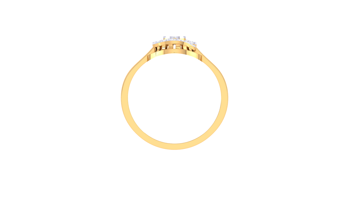 Eclat Fleuron Floral Teardrop Rose Gold Ring – 0.21 Ct Brillant Cut Diamonds Cluster