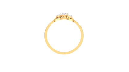 Eclat Fleuron Floral Teardrop Rose Gold Ring – 0.21 Ct Brillant Cut Diamonds Cluster