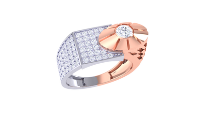 Lumière Radiant Axis – 0.84 Ct Round Diamond Gold Ring