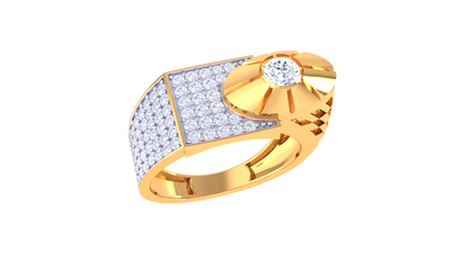 Lumière Radiant Axis – 0.84 Ct Round Diamond Gold Ring