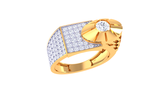 Lumière Radiant Axis – 0.84 Ct Round Diamond Gold Ring
