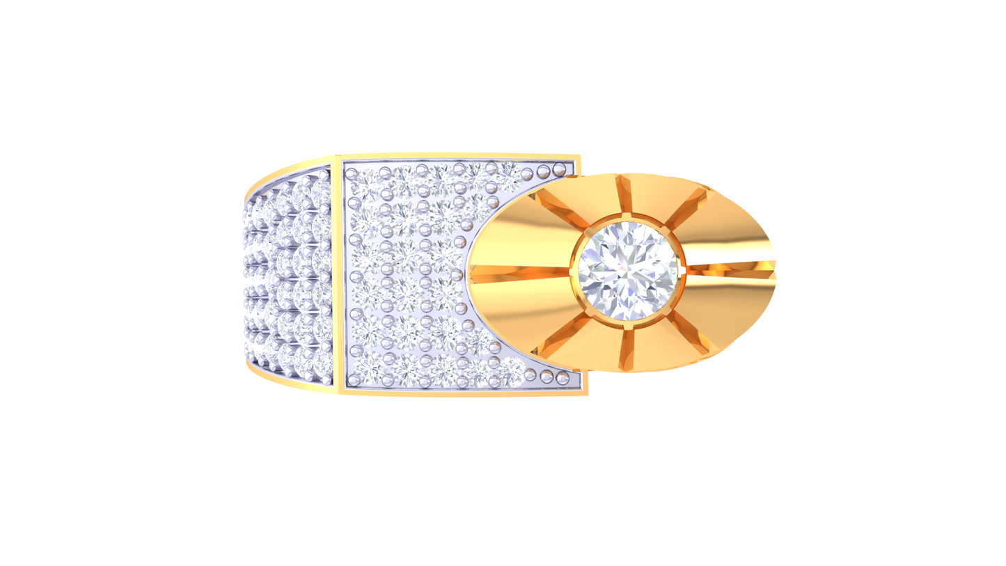 Lumière Radiant Axis – 0.84 Ct Round Diamond Gold Ring