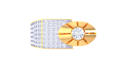 Lumière Radiant Axis – 0.84 Ct Round Diamond Gold Ring