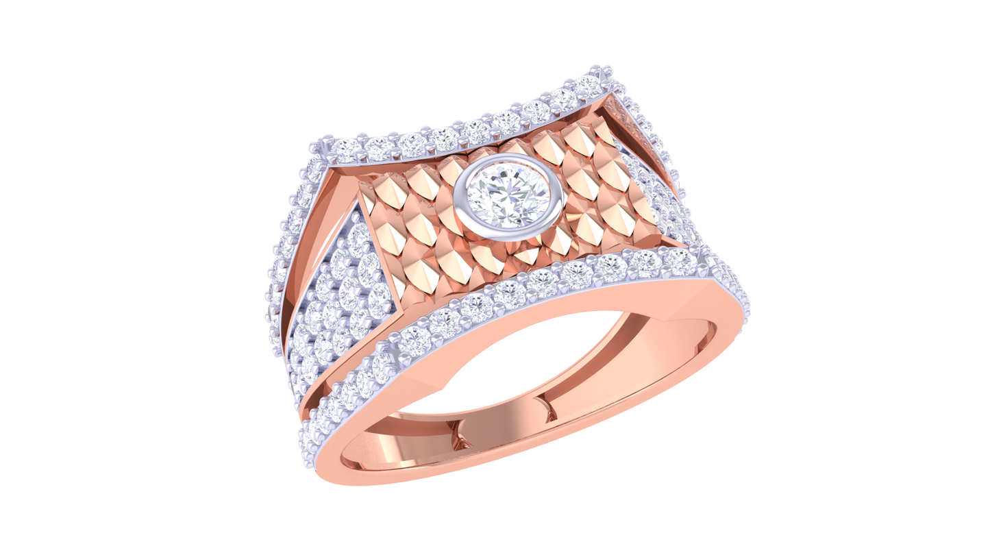 Éclat Prismatic Spectre – 0.92 Ct Dazzling Diamond Gold Ring